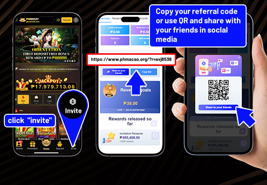 Copy your referral code or use QR and share with your friends in social media